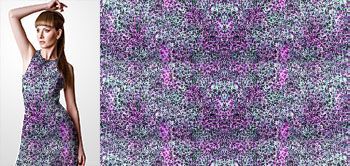 06022 Materiał ze wzorem fioletowo szary motyw stylizowany na skórę zwierzęcą